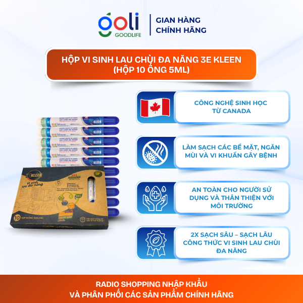 Chai xịt đa năng 3E KLEEN làm sạch các vết bẩn [Hộp 10 ống 5ml]